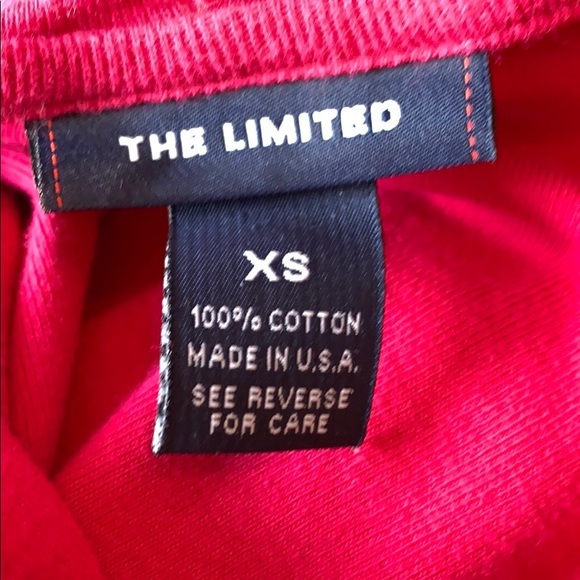 The Limited Hooded Shirt size XS 3/4” sleeves Barbie Pink V neck 100% Cotton - Picture 2 of 8